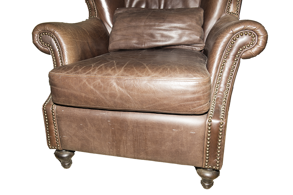 Havertys Leather Chair and Ottoman EBTH